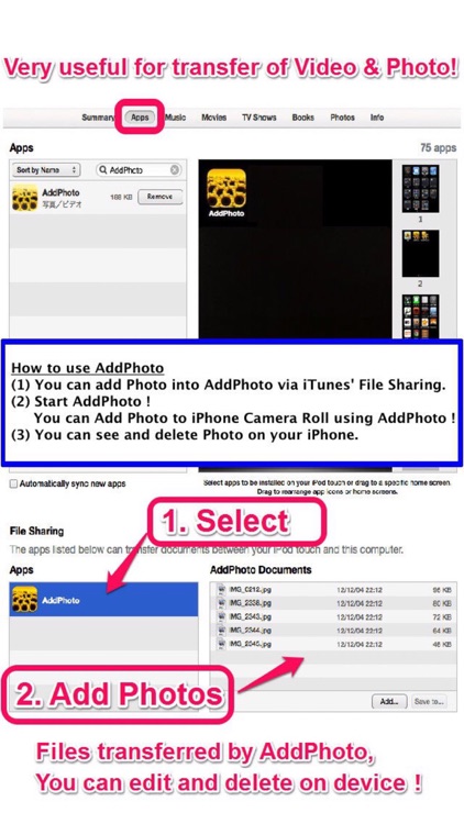 VIDEO & PHOTO into CAMERA ROLL - AddPhoto