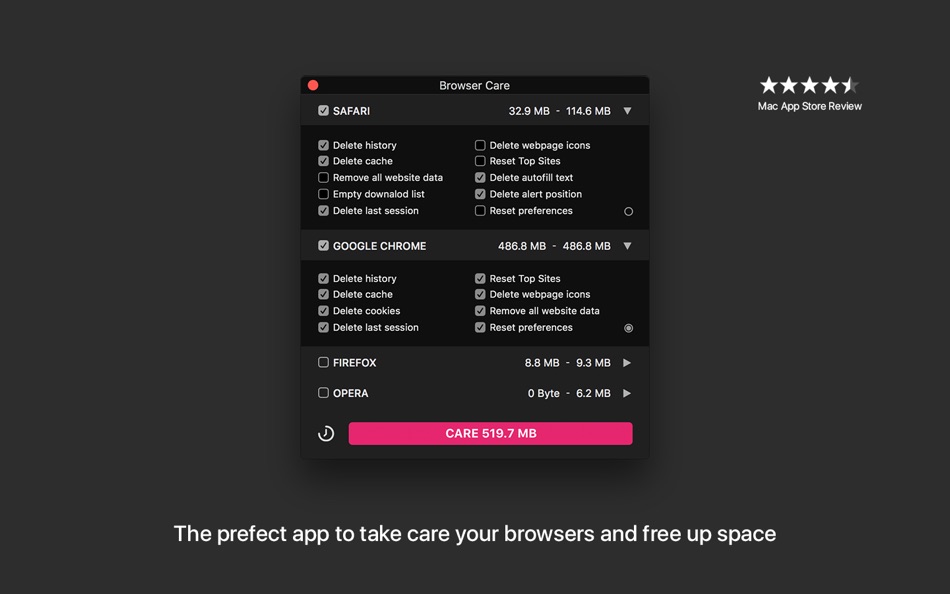 #1. Browser Care (macOS) Podle: Giovanni Maria Cusaro