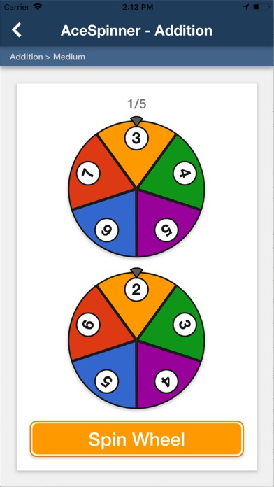 Screenshot #1 pour Ace Spinner Math Games Lite