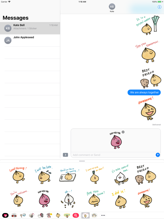 tamanegi kun english!! iPad screenshot 5 - Stickers app
