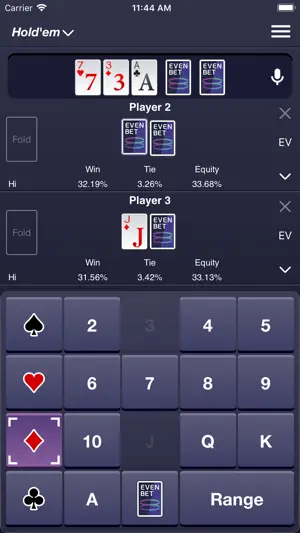Evenbet Poker Calculator screenshot 1
