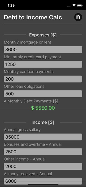 Debt 2 Income Calculator(圖5)-速報App