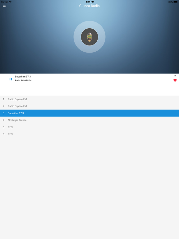 Guinea Radio Station FM Live iPad screenshot 4 - Music app