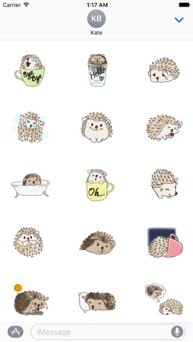 Cute Hedgehog and Love Sticker screenshot 2