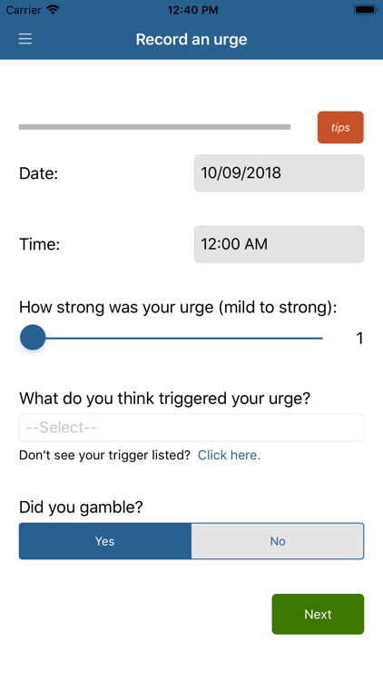 Monitor Your Gambling & Urges