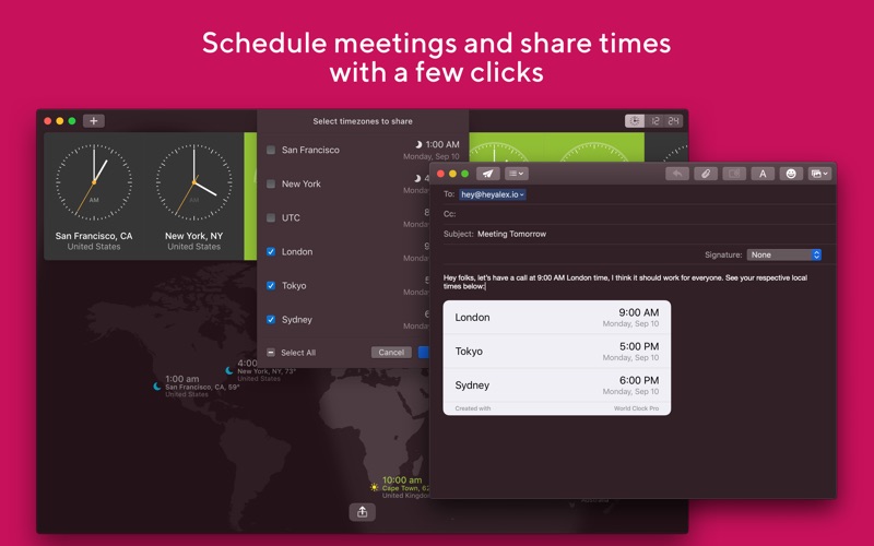 Screenshot #3 pour World Clock Pro + Menubar