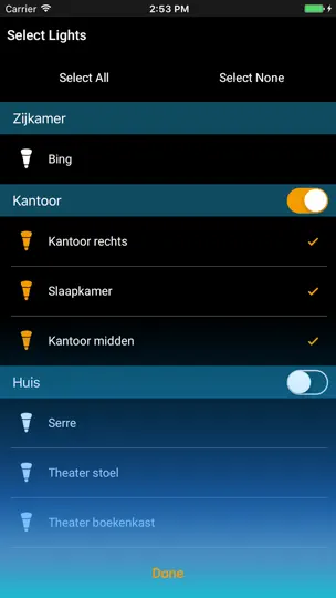 Captura de pantalla de Hue Fireworks For Philips Hue en iPhone 5