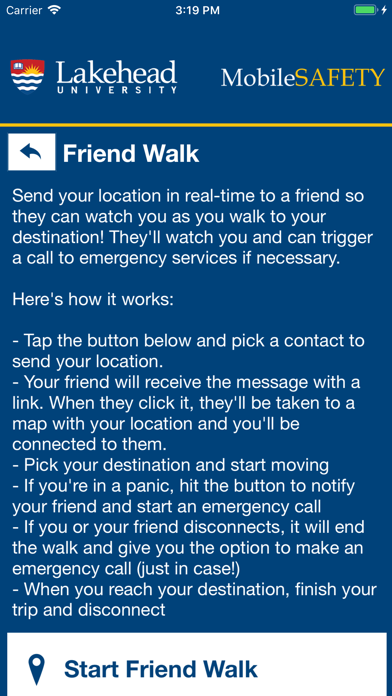 Mobile Safety - Lakehead U Screenshot