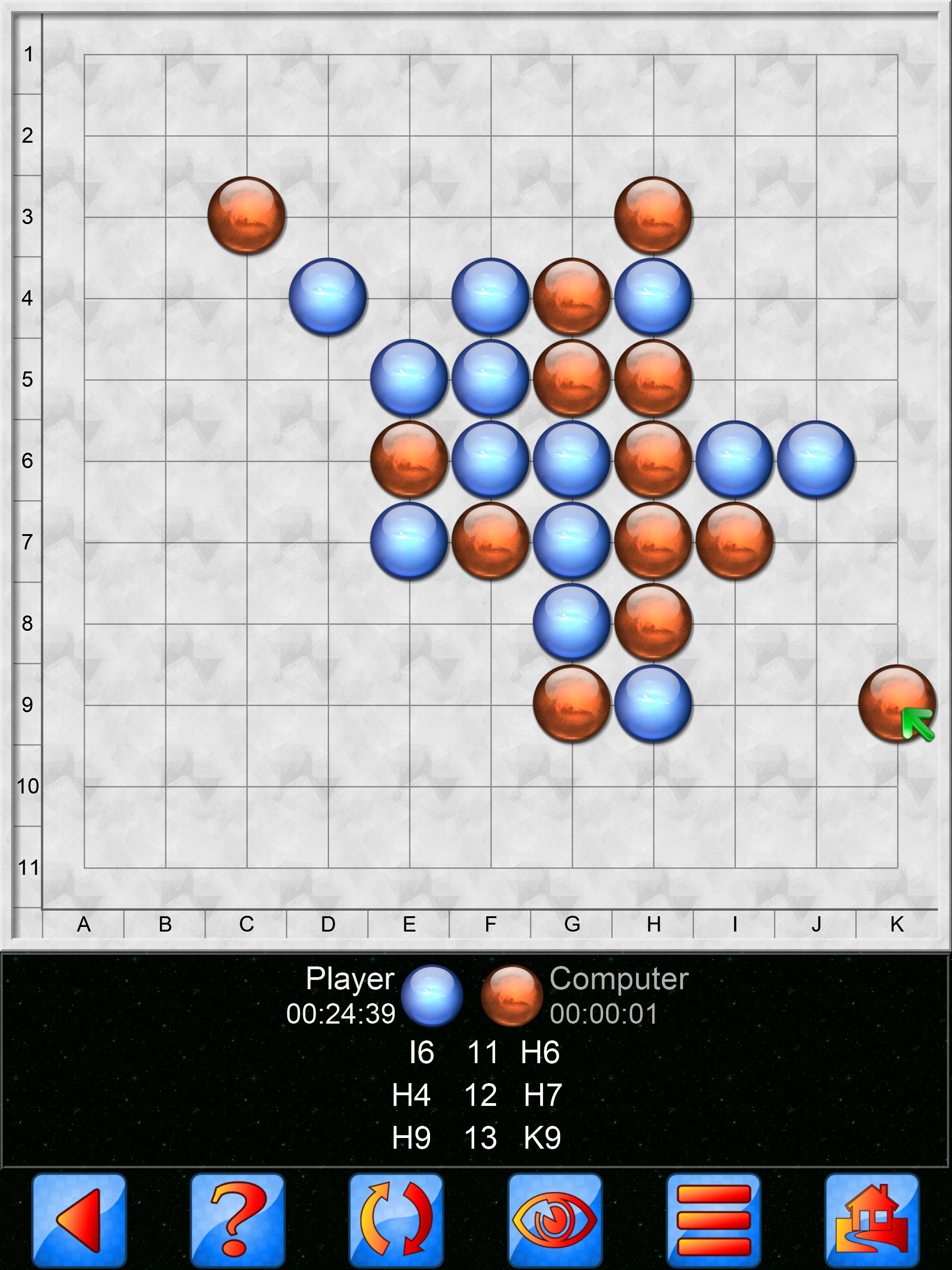 Gomoku V+, 5 in a line game.