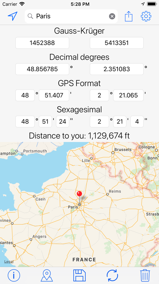 #5. Gauss-Krüger Coordinates Tool (iOS) Podle: Nicolas Schotten