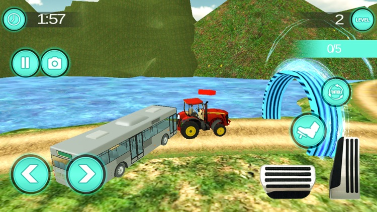 Offroad Tractor Towing Bus