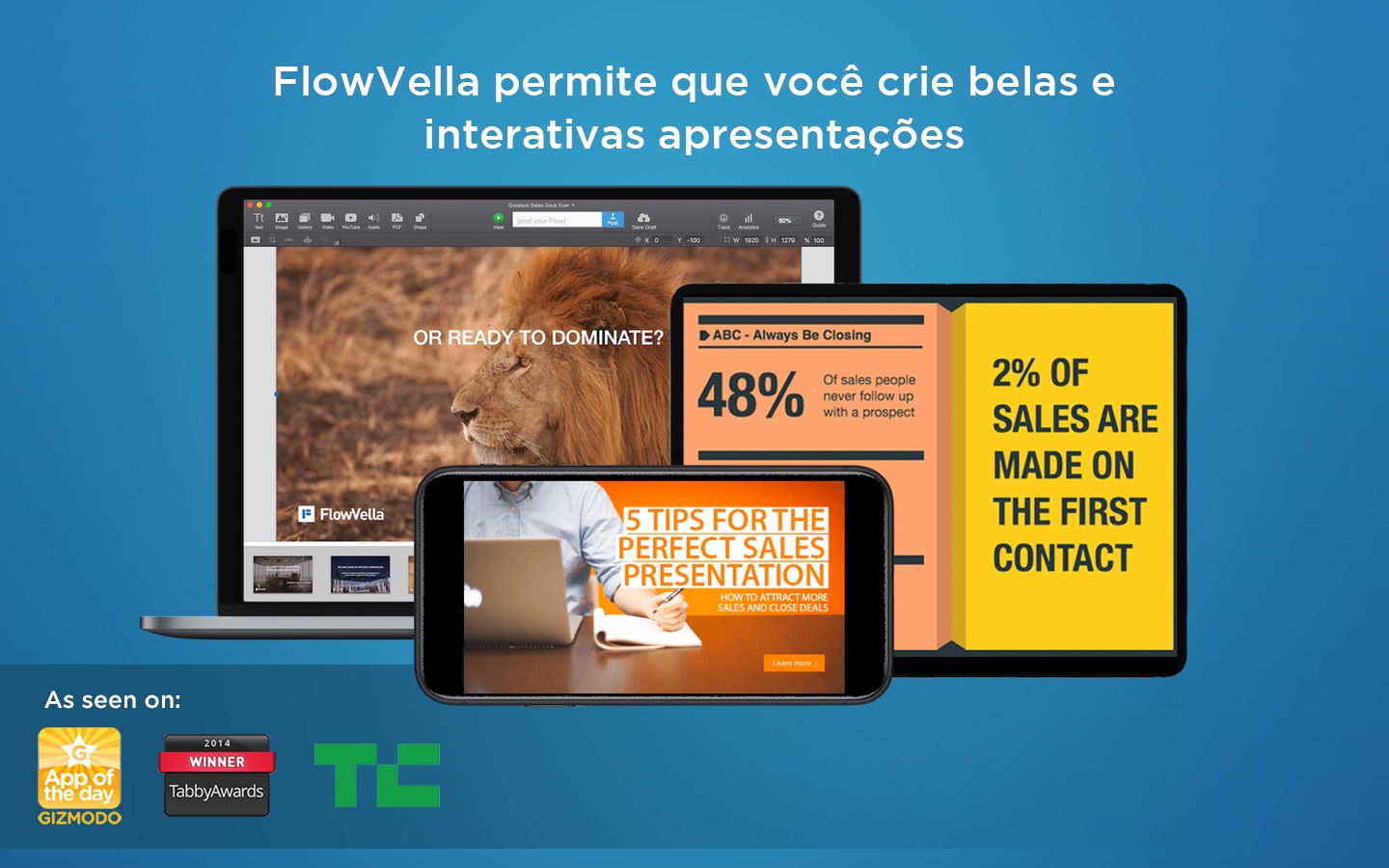 Screenshot do app FlowVella App Apresentações