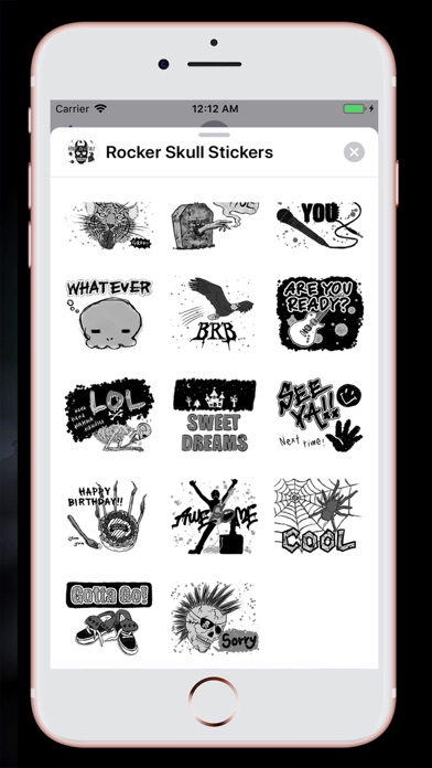 Scary Rocker Skull Stickers screenshot 4