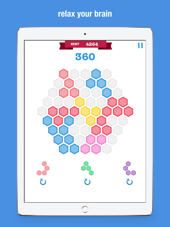 Hexagon Match Geometry Puzzle iPad screenshot 1 - Games app