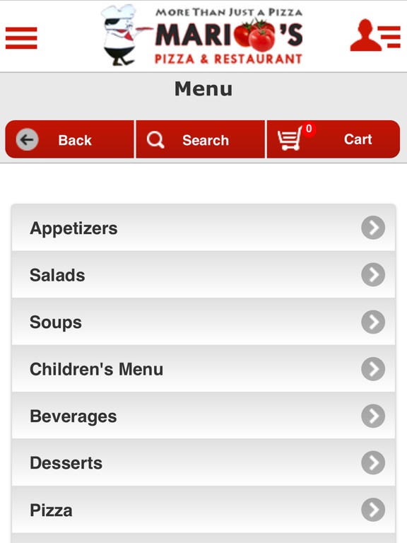 Marios Pizza WP iPad screenshot 4 - Food & Drink app