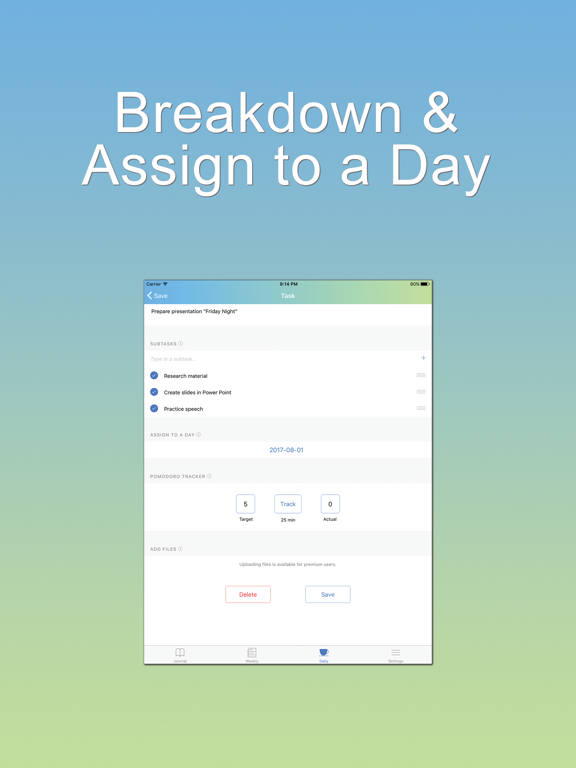 Productivity Journal iPad screenshot 3 - Productivity app