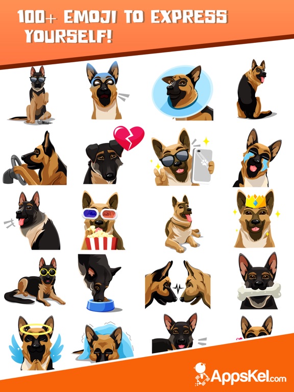 German Shepherd Emoji Sticker iPad screenshot 4 - Utilities app