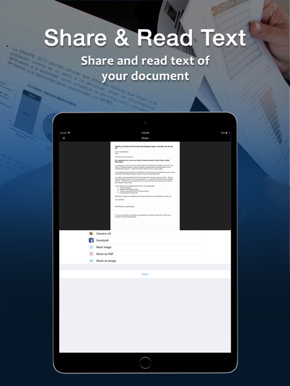 Multi Documents Scanner OCR iPad screenshot