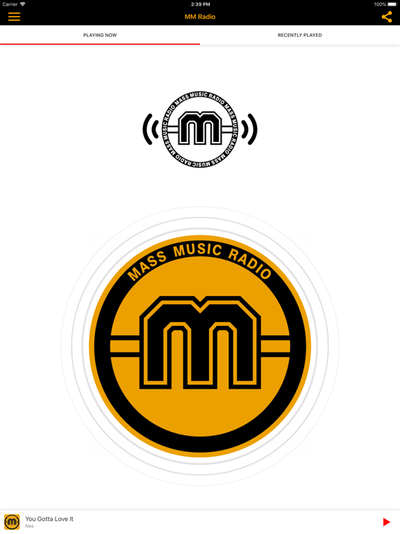Mass Music Radio iPad screenshot 1 - Music app