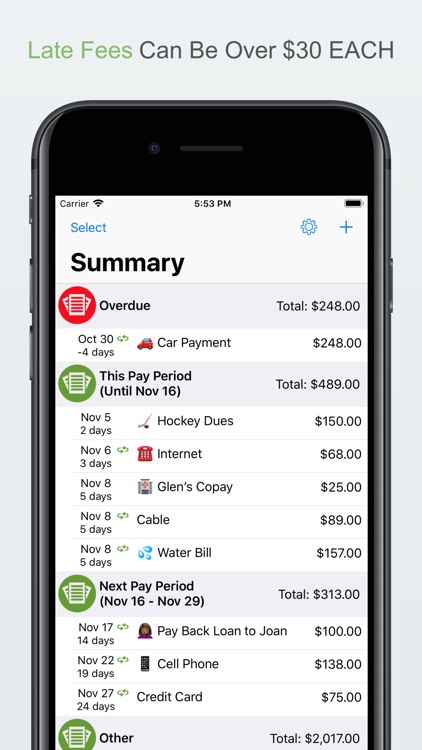 Bill Organizer by Money Master