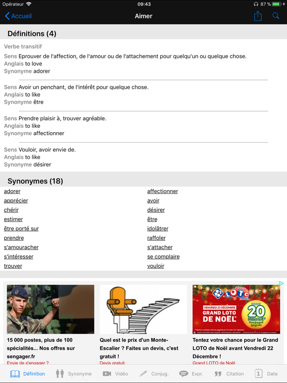 Screenshot #6 pour Dictionnaire Linternaute