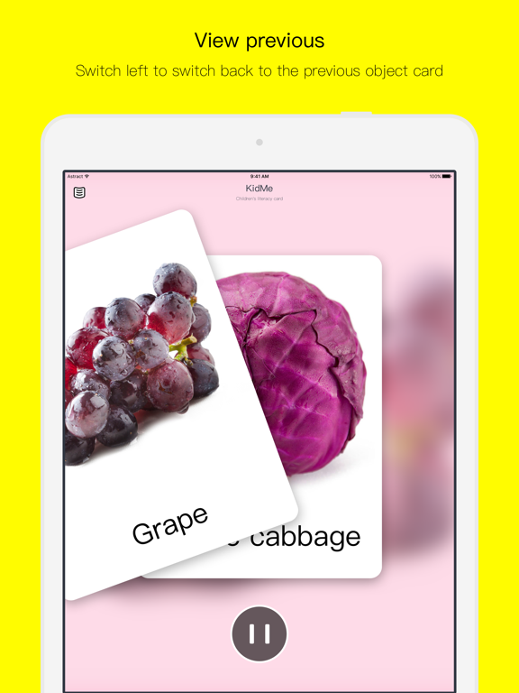 KidMe Children's literacy card iPad screenshot