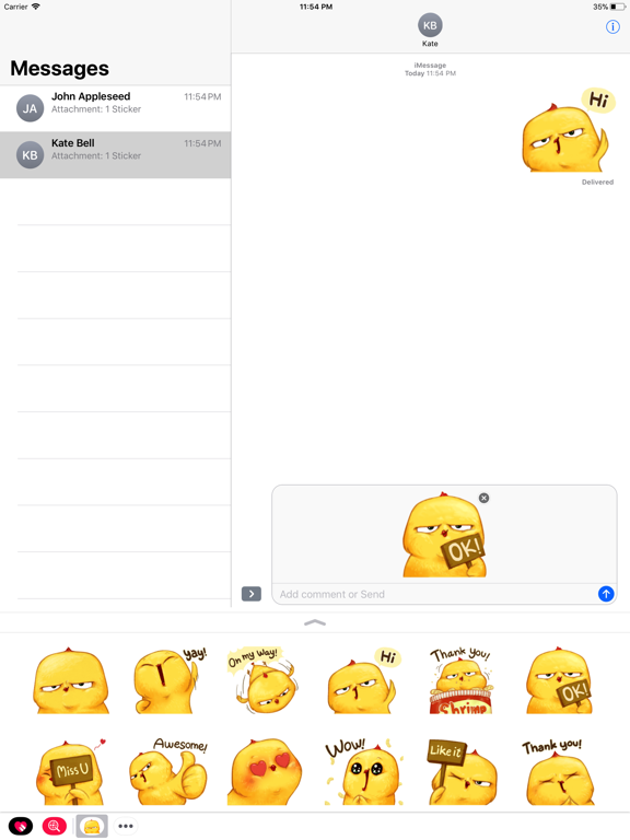 Screenshot #2 for Yellow Bird Stickers