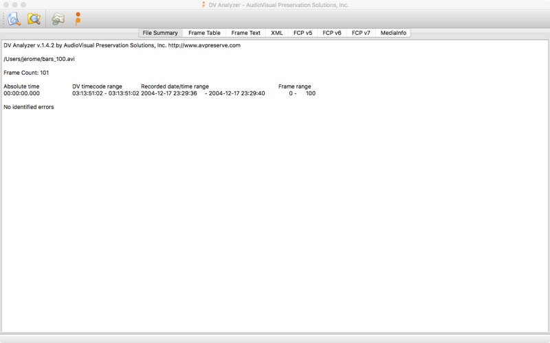 Screenshot #1 pour DV Analyzer