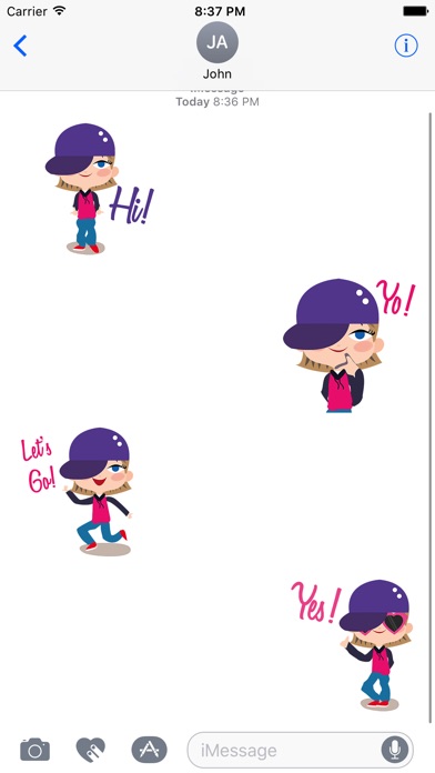 Animated Hip Hop GIRL Stickers for iMessage screenshot 3