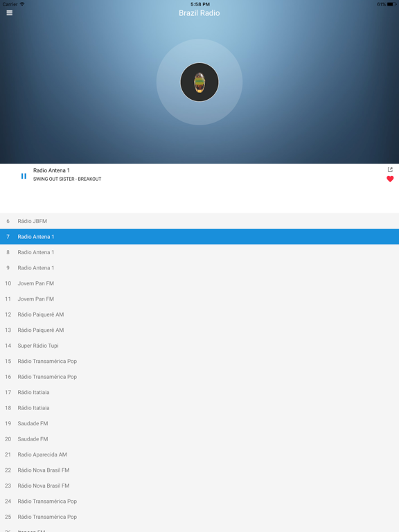 Brazil Radio Station Brazilian iPad screenshot 4 - Music app