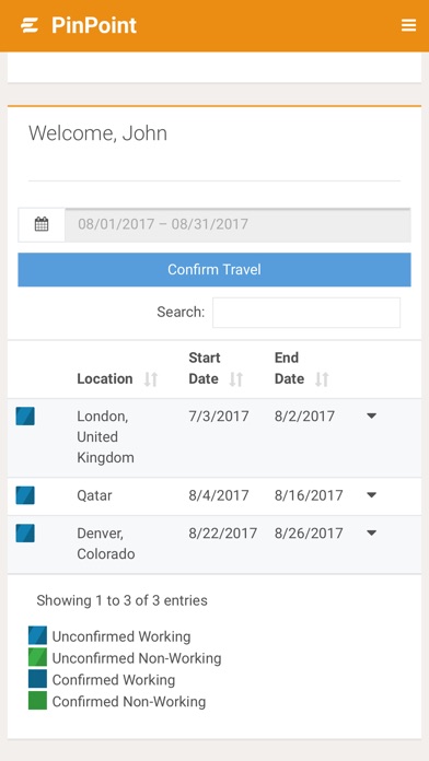 PinPoint Travel Calendar screenshot 2