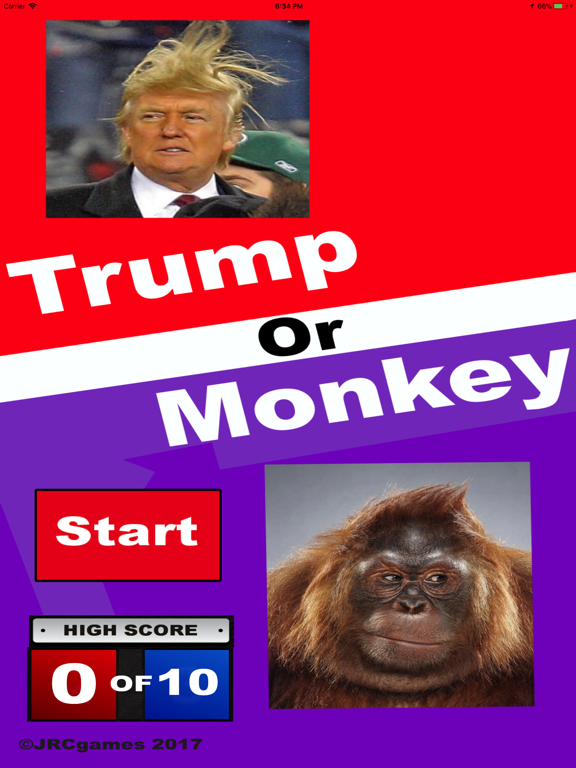 Trump or Monkey iPad screenshot 1 - Games app