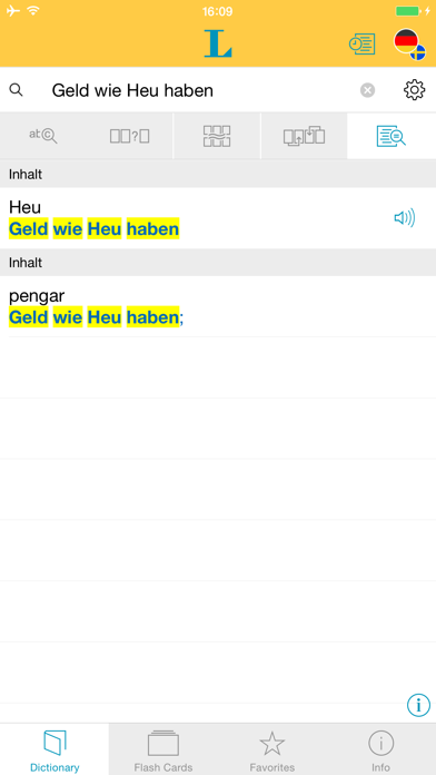 German - Swedish Dictionary Screenshot