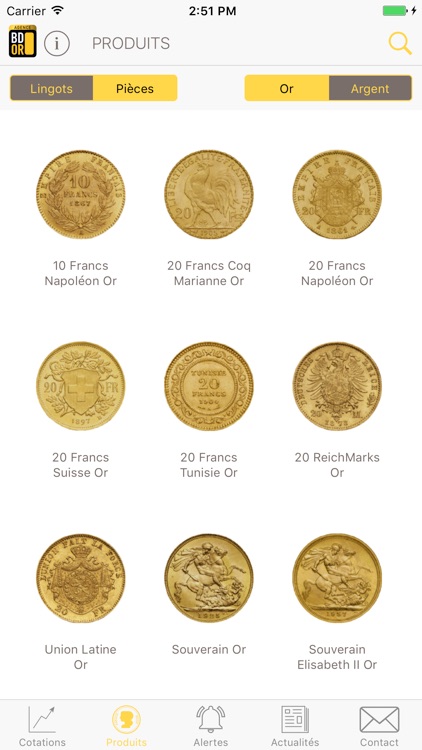 Cours Or et Argent - Pièces et Lingots – BDOR