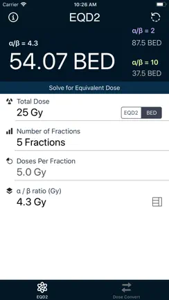 EQD2 Calculator iPhone image 2