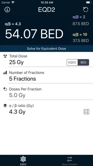 Скриншот EQD2 Calculator на iPhone 2