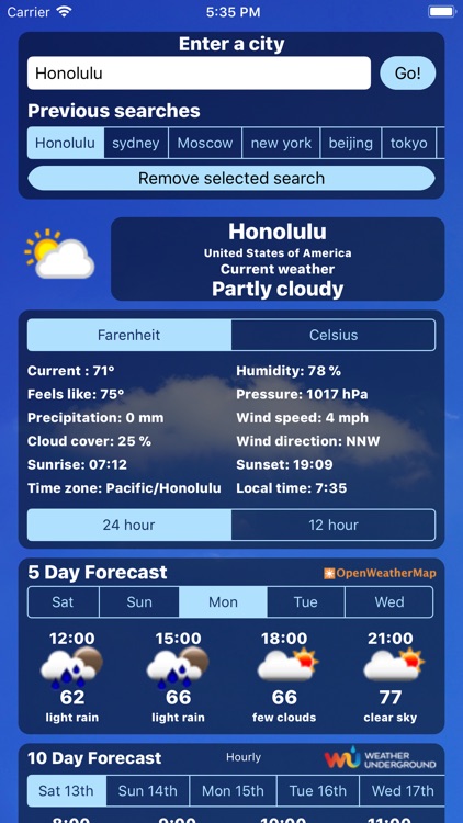 Weather Centre 10 Day Forecast