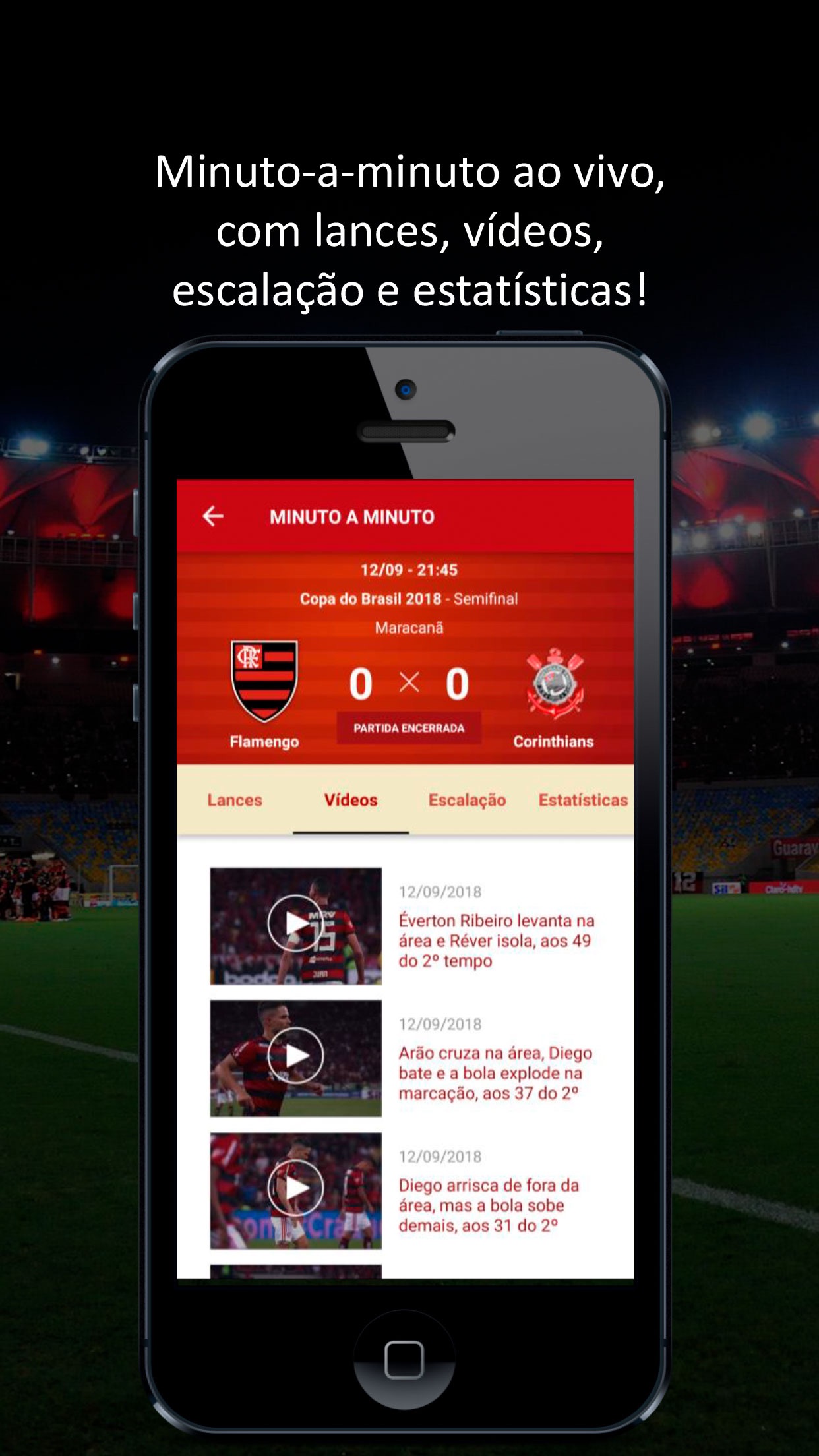 Screenshot do app Flamengo