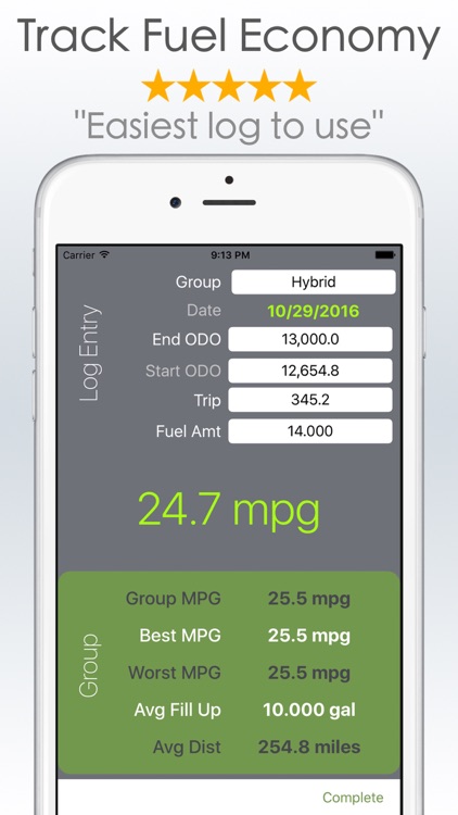 MPG Gas Log - Fuel Mileage Calculator Cubby MPGIS