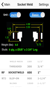 Piping and Flange Handbook screenshot