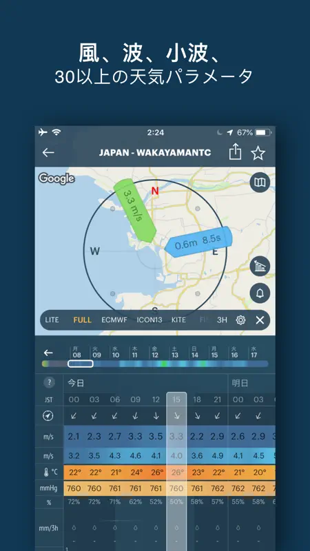 WINDY PRO: 天気予報 - 風、波、潮、嵐 screenshot 2 of 6