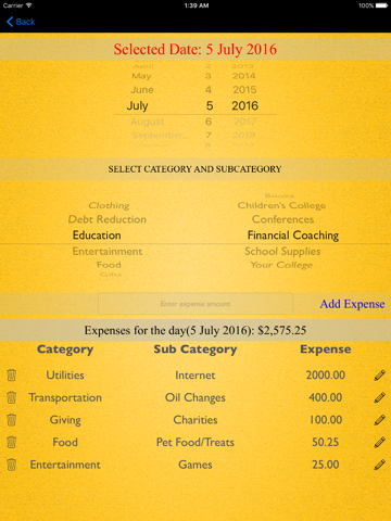 Monthly Expenses Lite screenshot 2