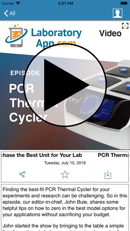Laboratory App: Lab Equipment
