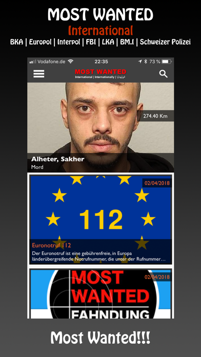 Most Wanted App Screenshot