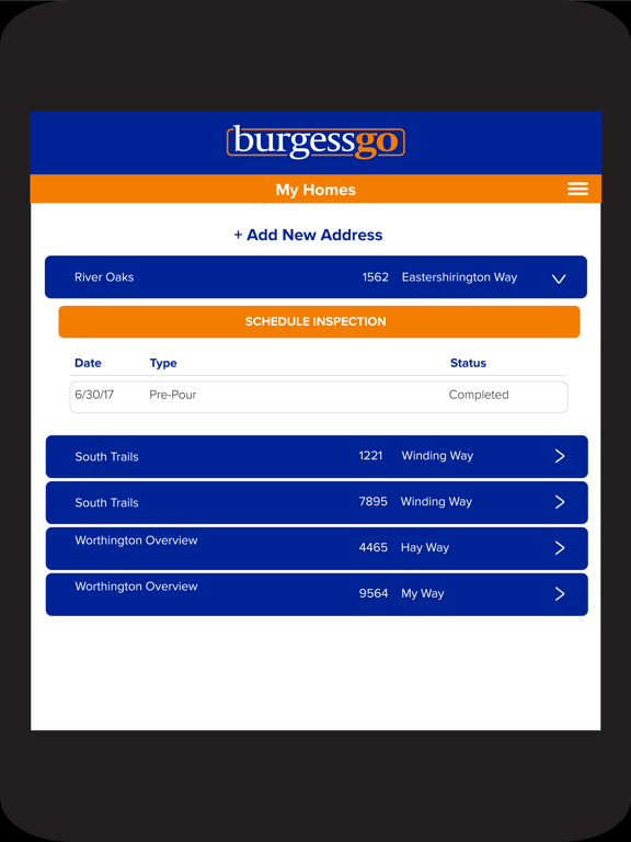 BurgessGO iPad screenshot 1 - Business app