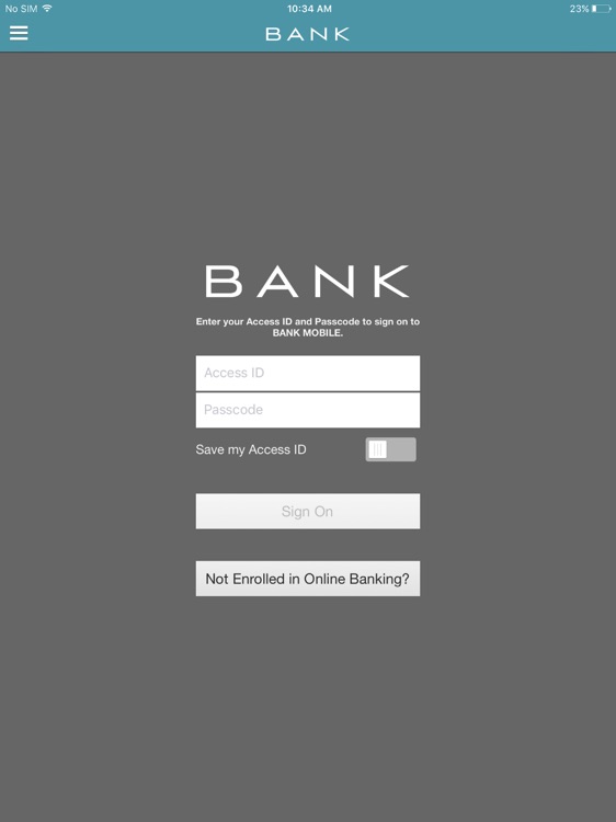 BANK Mobile iPad Version