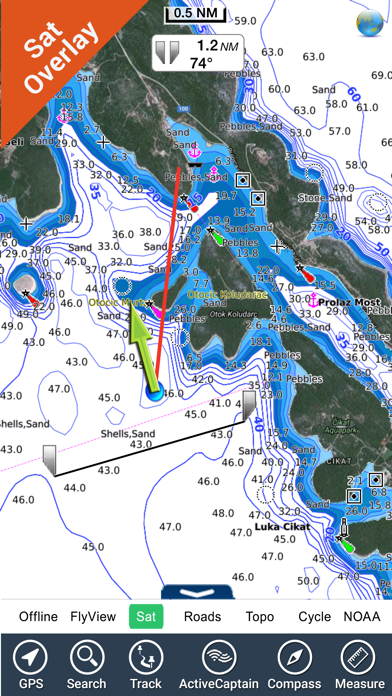Boating Croatia Nautical Chart Screenshot