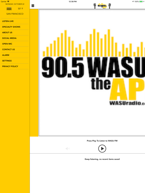 90.5 WASU FM iPad screenshot 2 - Music app