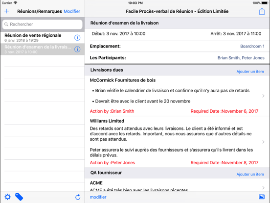 Screenshot #4 pour Simple Meeting Minutes