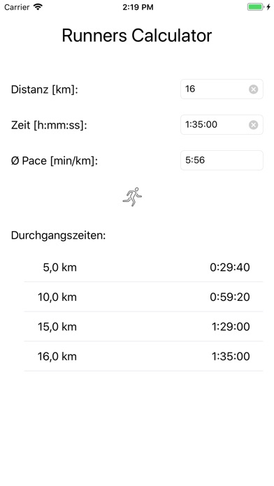 Runners Calc screenshot 3